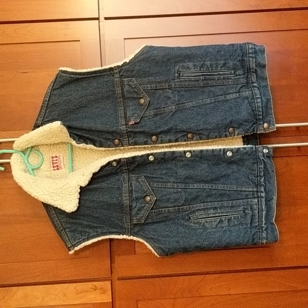 Levi sleeveless shearling Jean vest